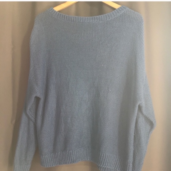 Torrid Blue Knit Layered Crew Neck Sweater - Picture 7 of 7